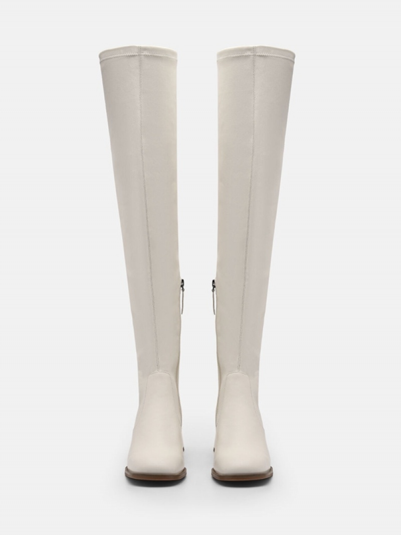 Beige Women's Pedro Poppy Thigh High Boots | DOXYFU-487