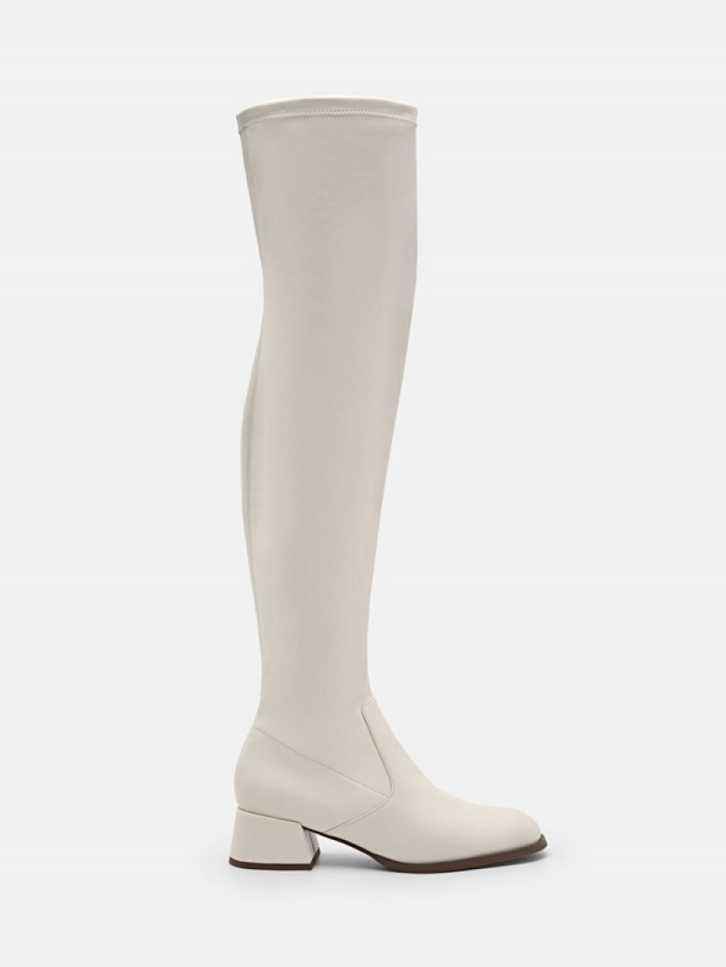 Beige Women\'s Pedro Poppy Thigh High Boots | DOXYFU-487