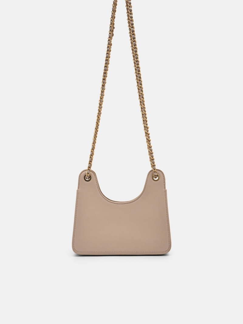 Beige Women's Pedro Porto Shoulder Bags | WXCFHM-542