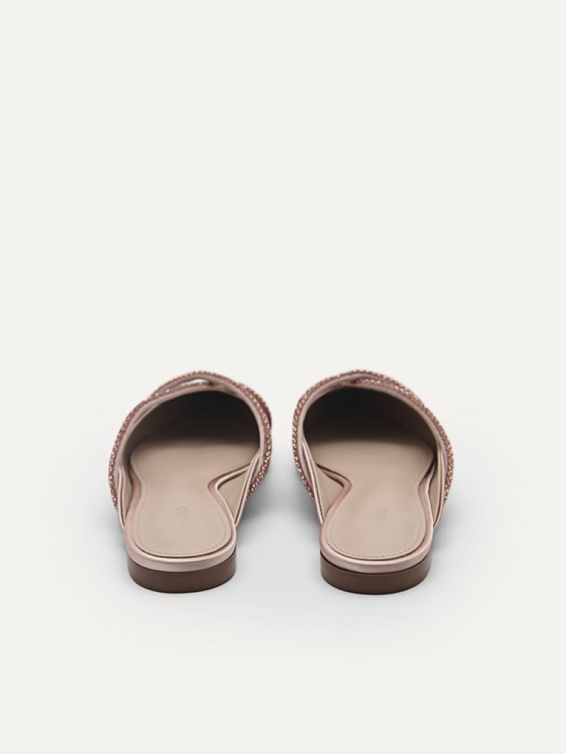 Beige Women's Pedro Rina Strappy Mules | NEQMTV-965