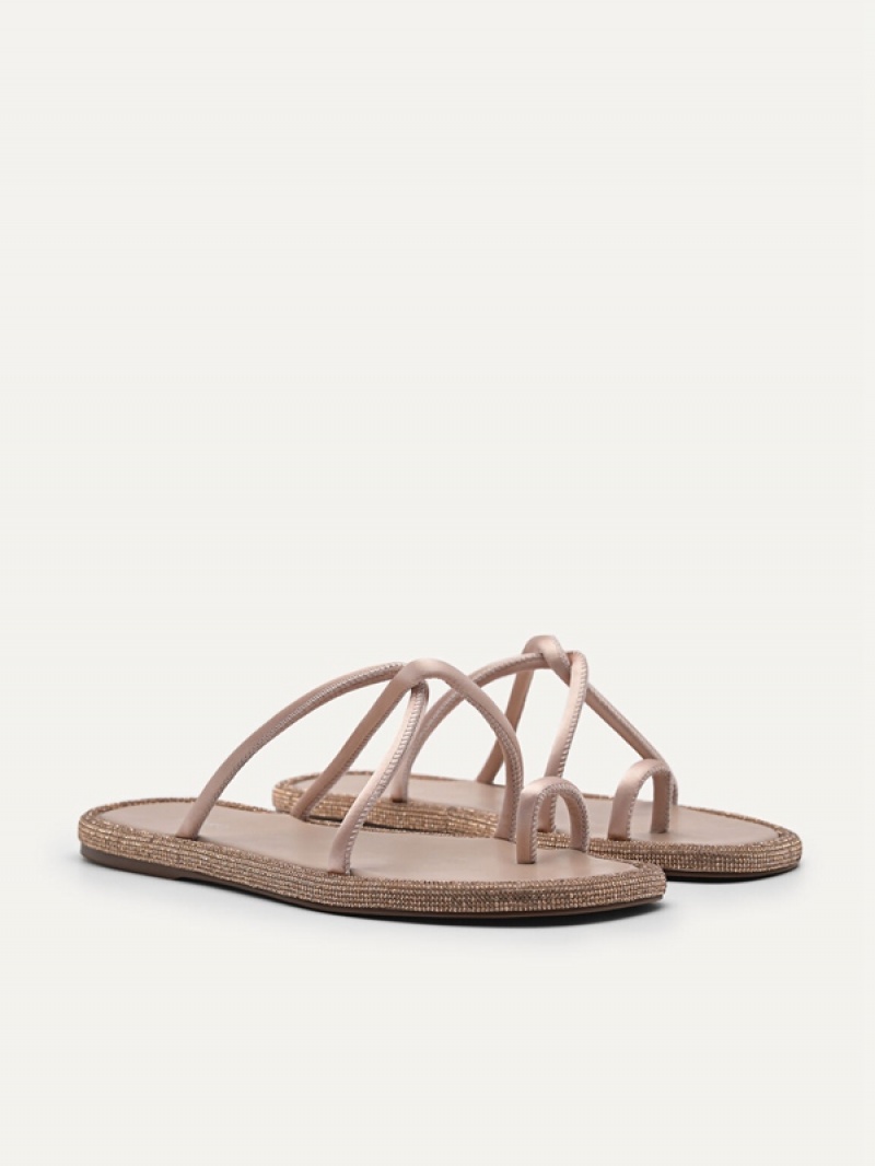 Beige Women's Pedro Rina Strappy Sandals | ZXRYKO-635