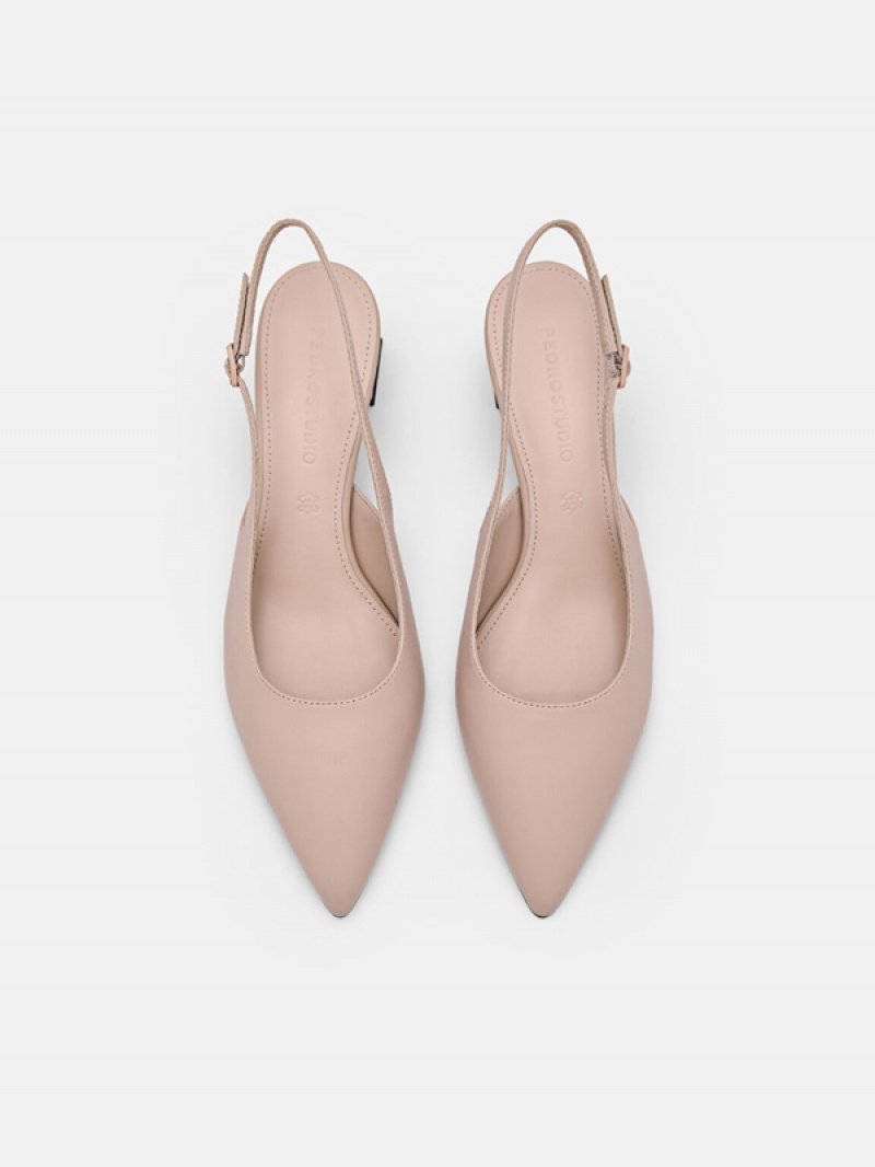 Beige Women's Pedro Studio Aly Leather Pumps | QRLMJG-093