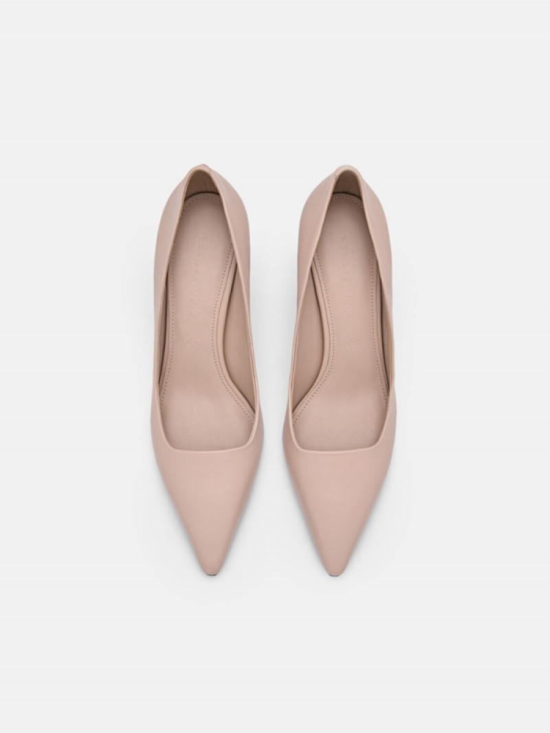 Beige Women's Pedro Studio Christy Leather Pumps | RSZEFI-809