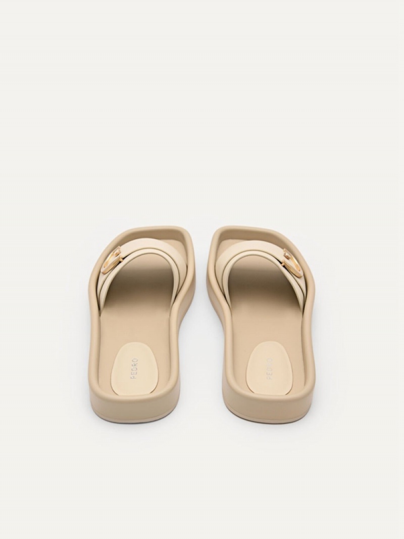 Beige Women's Pedro Yasmin Slip-On Sandals | VNUZRE-736