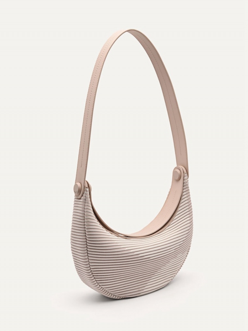 Beige Women's Pedro rePleated Shoulder Bags | ZWJIOT-472