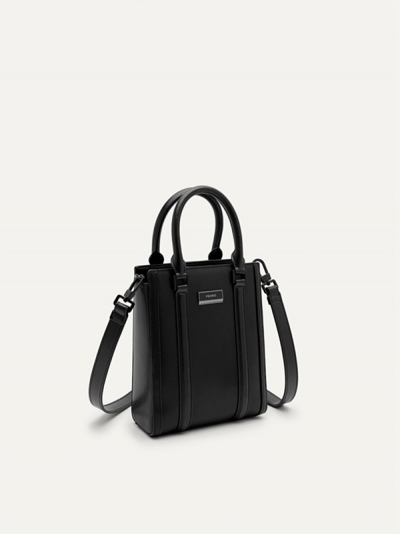 Black Men's Pedro Allen Leather Tote Bag | EROSBI-974