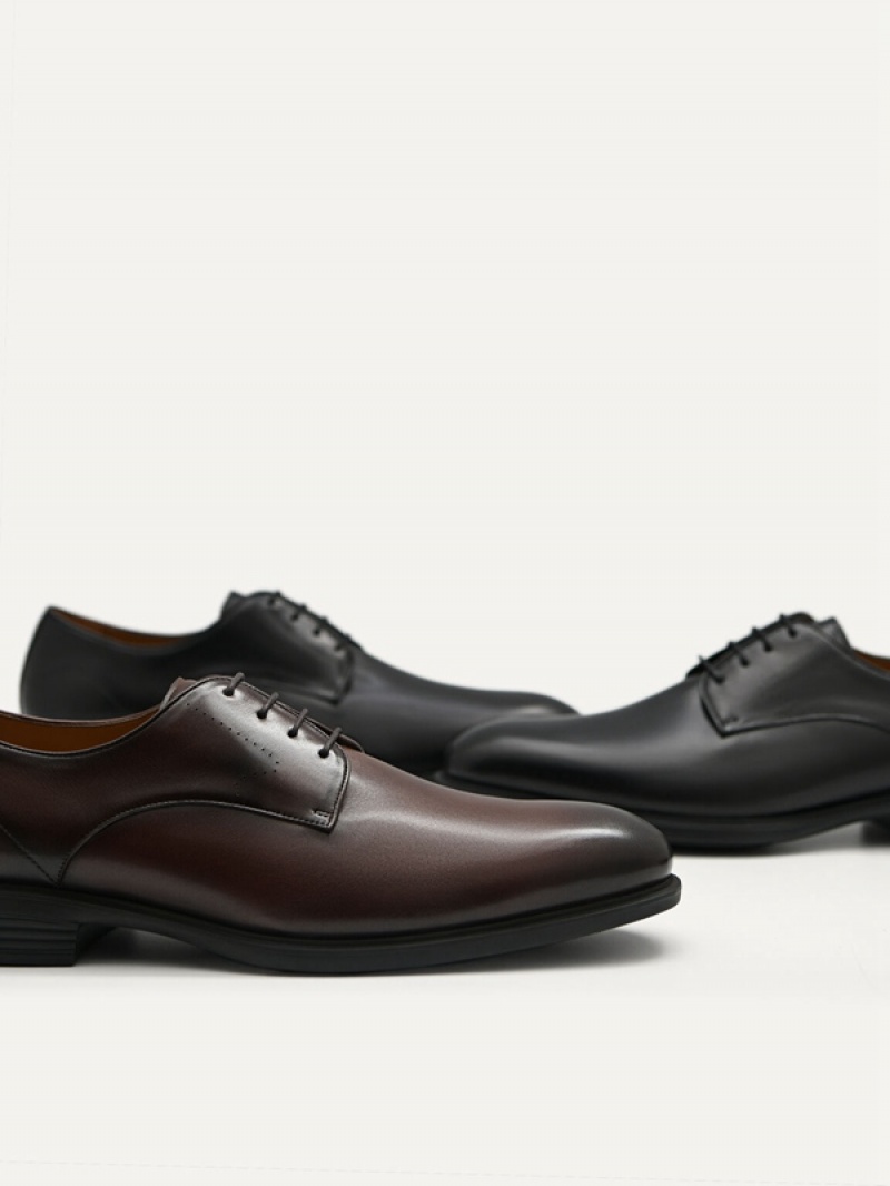 Black Men's Pedro Altitude Leather Derby Shoes | LPTEGZ-139