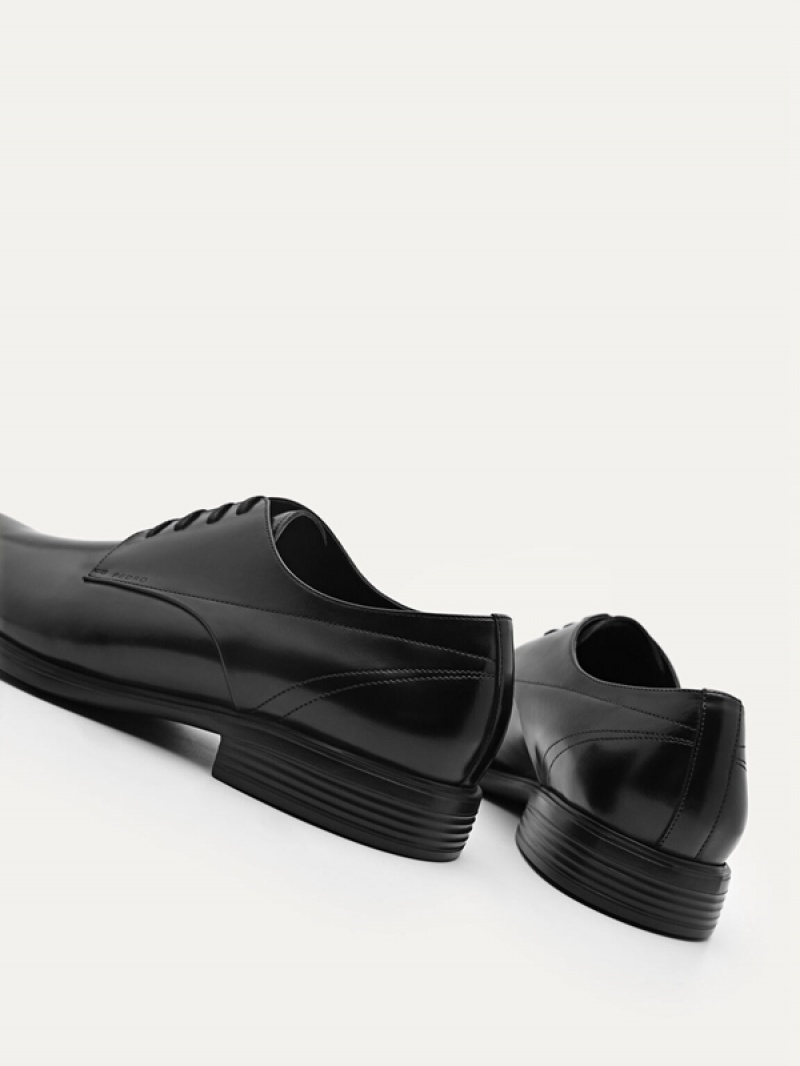 Black Men's Pedro Altitude Leather Derby Shoes | JMAQGX-528