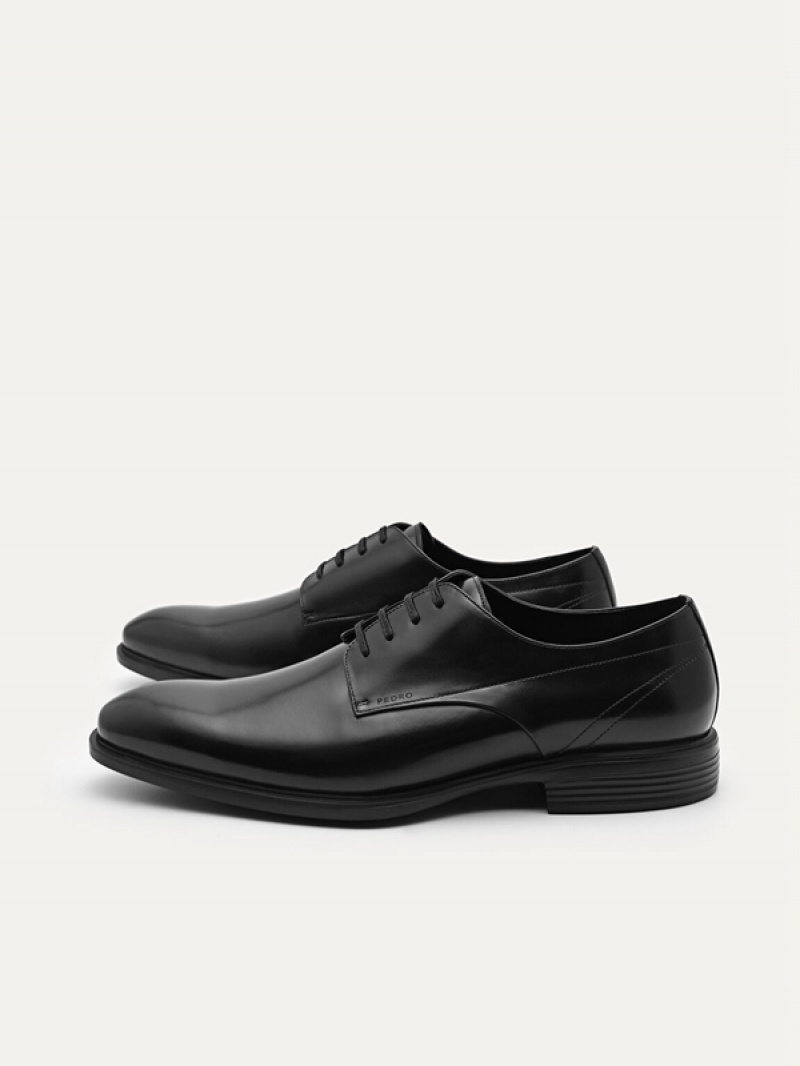 Black Men's Pedro Altitude Leather Derby Shoes | JMAQGX-528