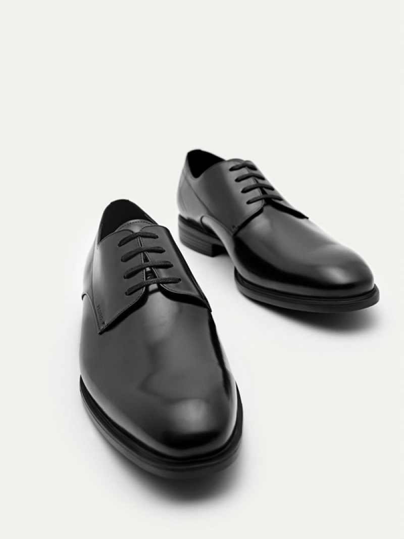 Black Men's Pedro Altitude Leather Derby Shoes | JMAQGX-528