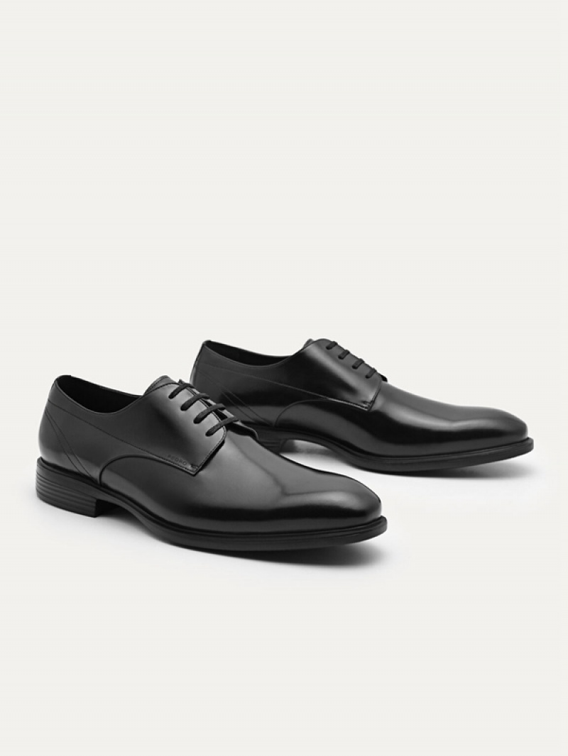 Black Men's Pedro Altitude Leather Derby Shoes | JMAQGX-528