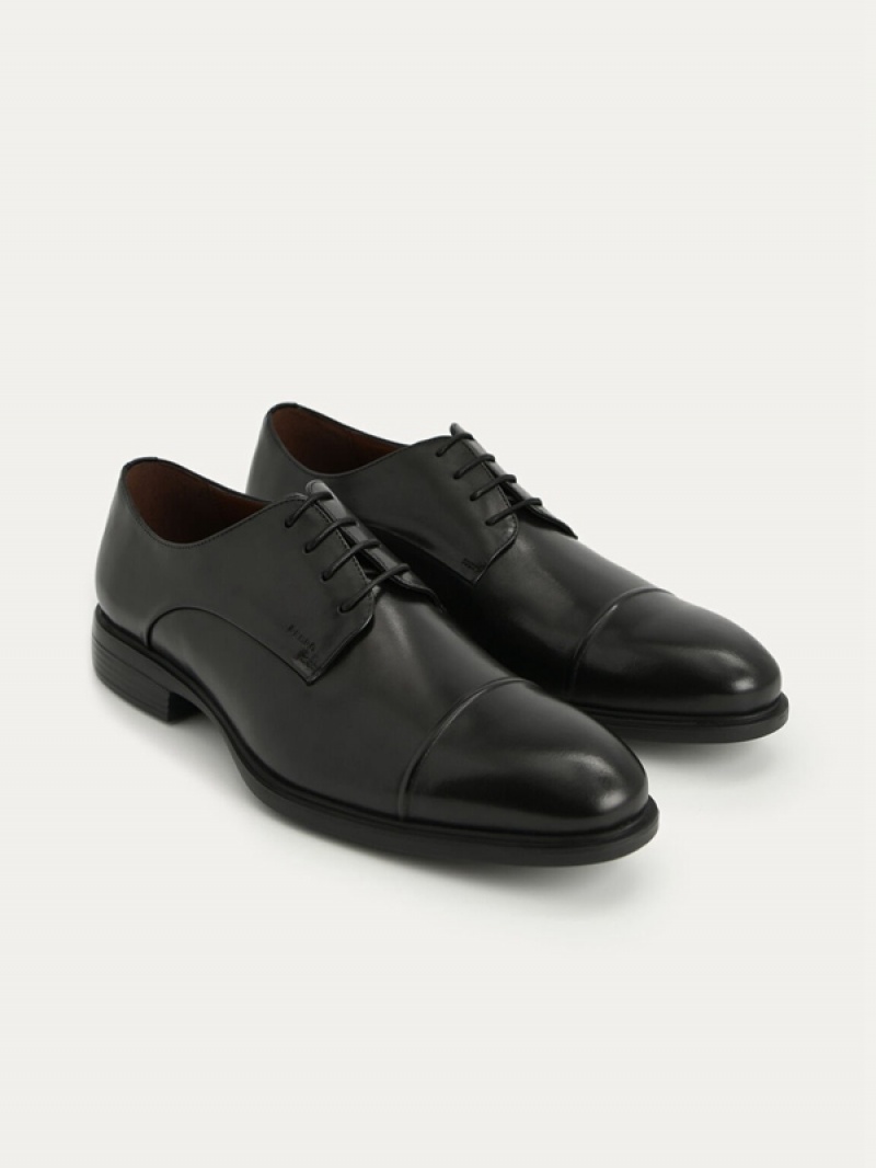 Black Men's Pedro Altitude Leather Toe Derby Shoes | DXHKIO-850