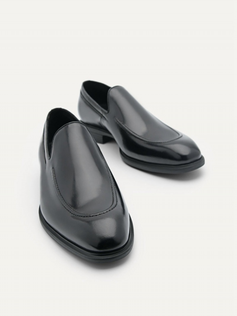 Black Men's Pedro Altitude Lightweight Leather Loafers | GSQTYM-012