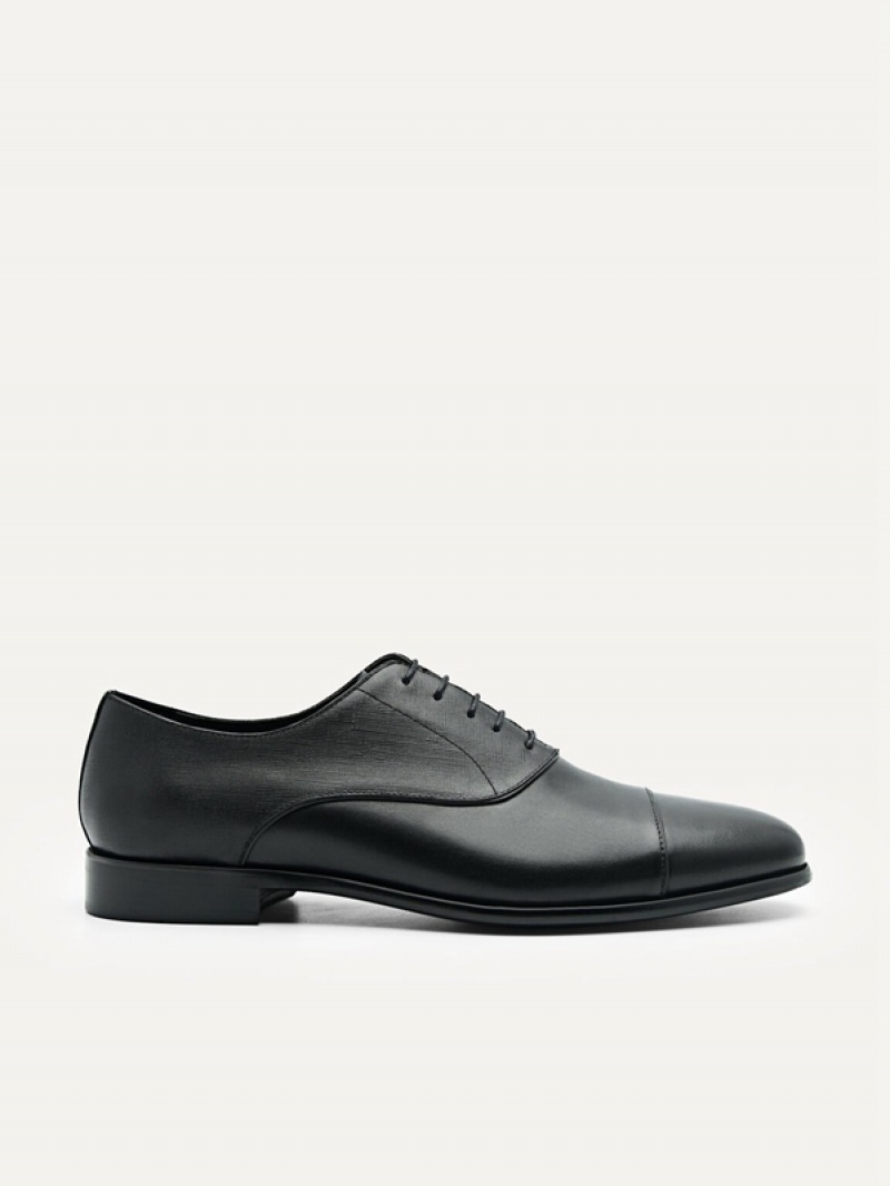 Black Men\'s Pedro Altitude Lightweight Leather Oxford Shoes | QFUEPK-136