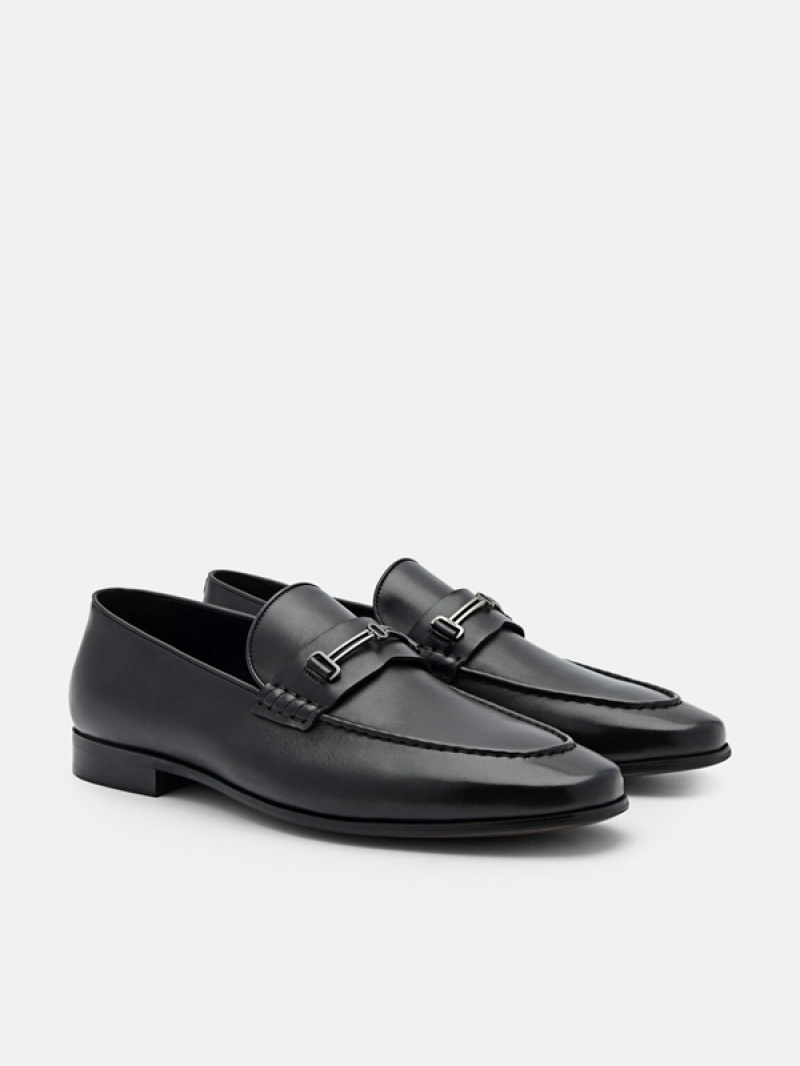 Black Men's Pedro Anthony Leather Loafers | TEAZBH-908