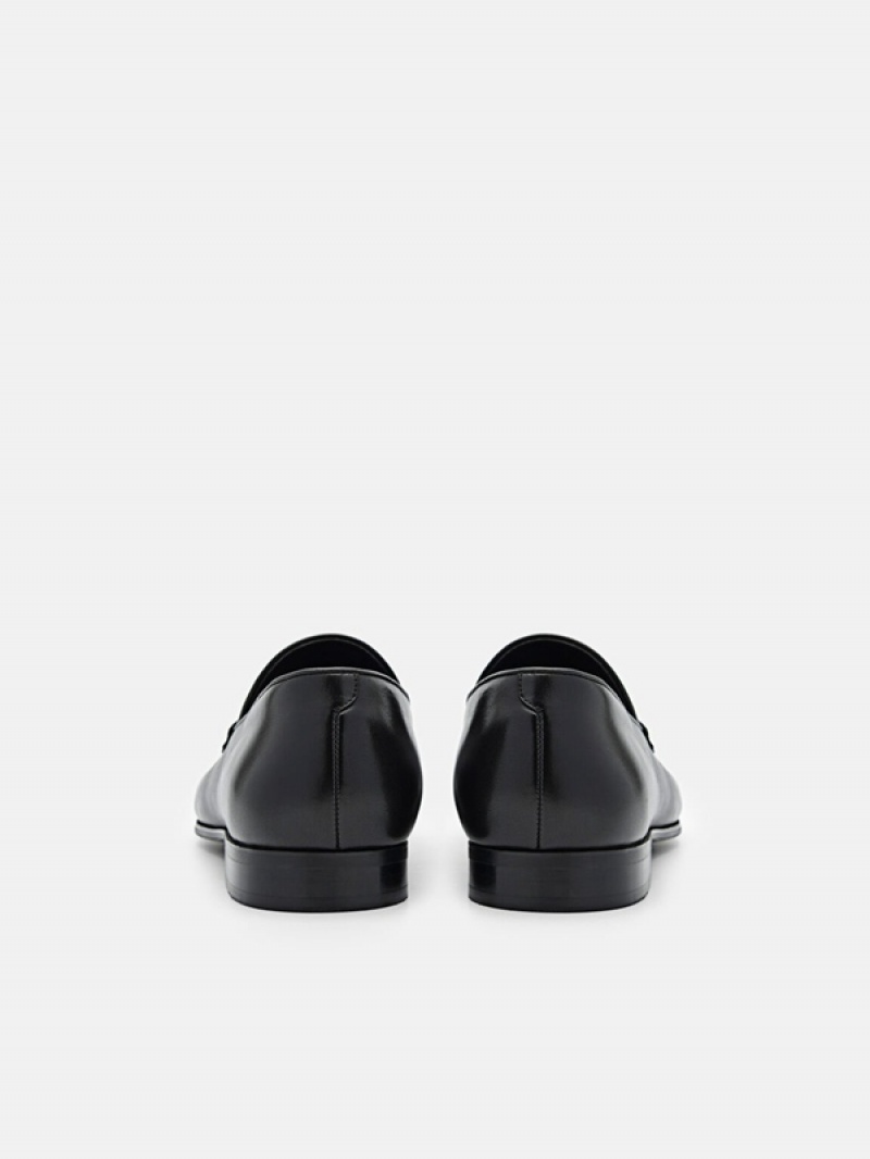 Black Men's Pedro Anthony Leather Loafers | TEAZBH-908