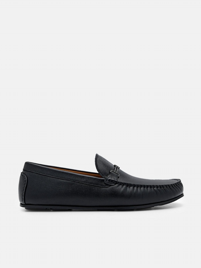 Black Men\'s Pedro Anthony Leather Moccasins | BPGUXL-415