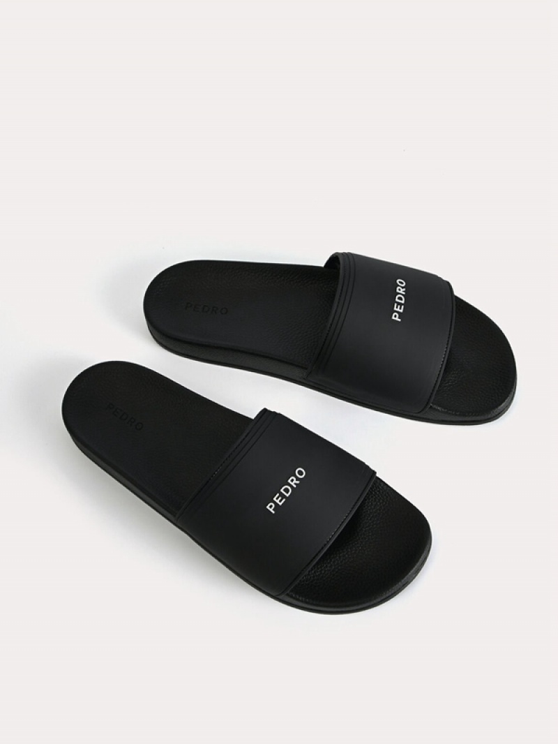 Black Men's Pedro Billie Casual Slides | YQGTFA-617