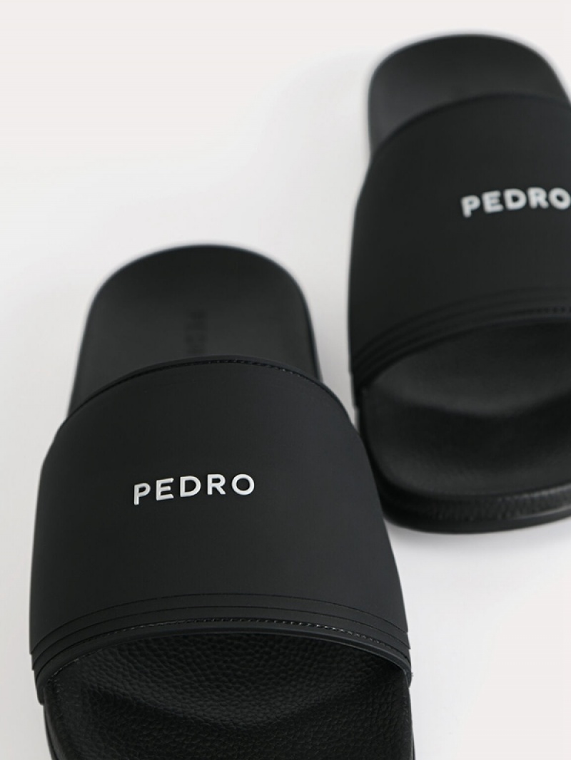 Black Men's Pedro Billie Casual Slides | YQGTFA-617