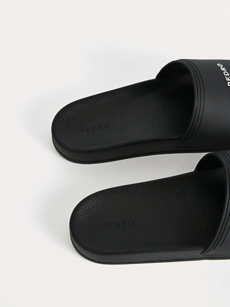 Black Men's Pedro Billie Casual Slides | YQGTFA-617