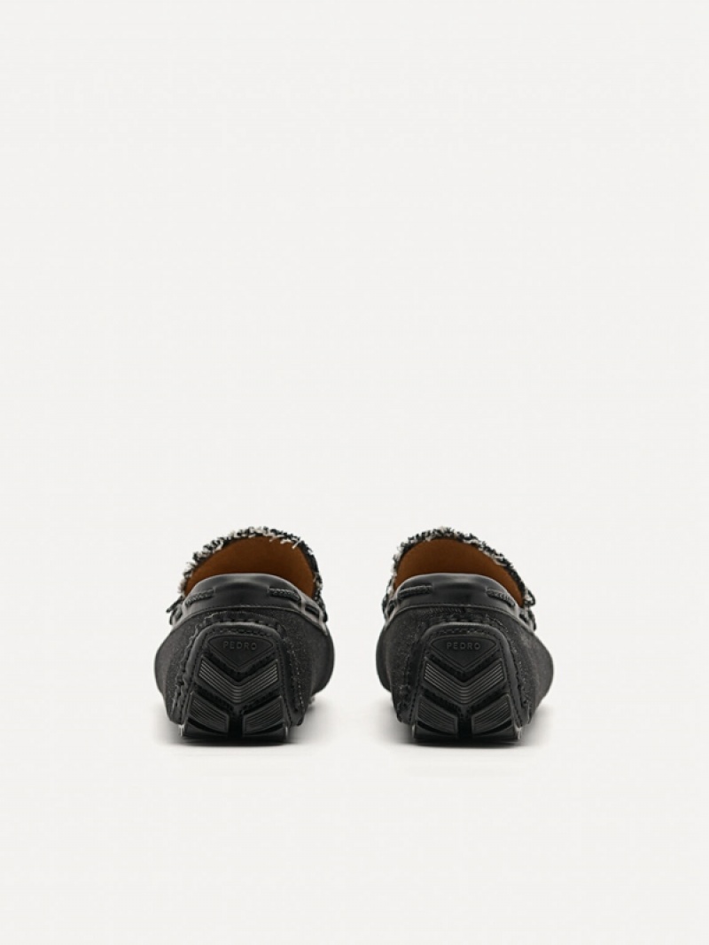 Black Men's Pedro Bow Moccasins | ARISYZ-634