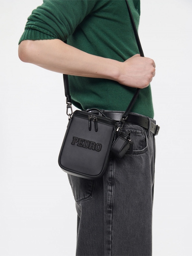 Black Men's Pedro Cadet Mini Sling Bag | SGLIDN-391