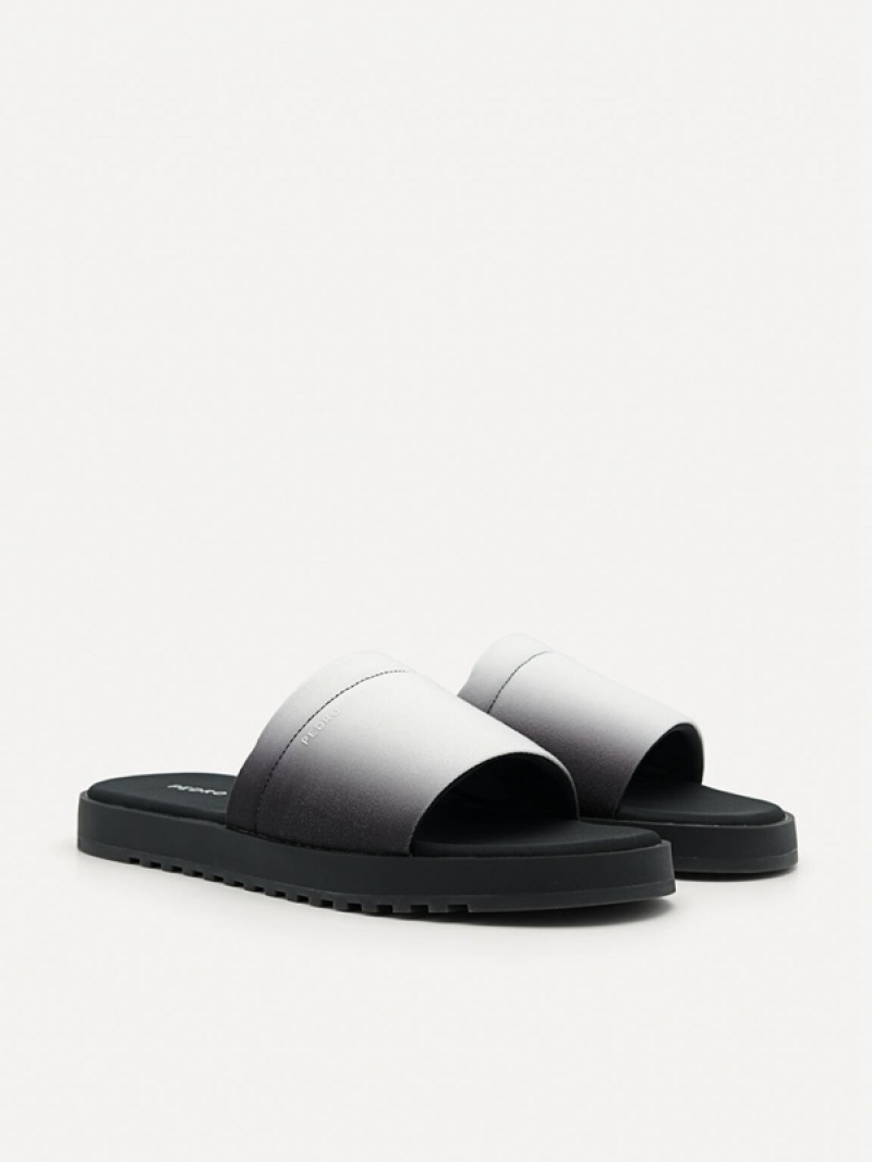 Black Men's Pedro Canvas Slides | LUFSTY-238