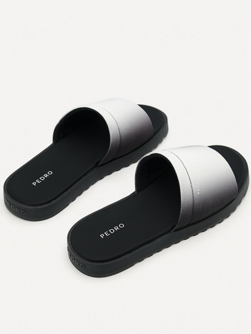 Black Men's Pedro Canvas Slides | LUFSTY-238