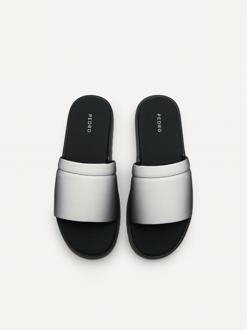 Black Men's Pedro Canvas Slides | LUFSTY-238