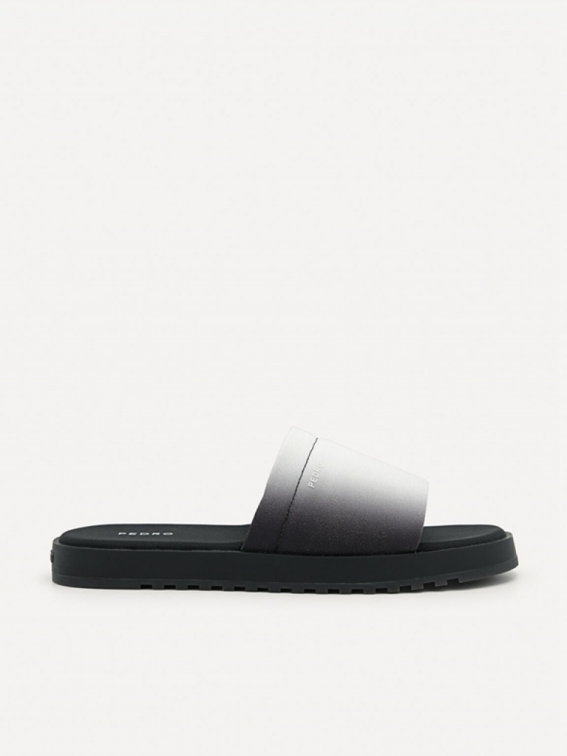 Black Men\'s Pedro Canvas Slides | LUFSTY-238