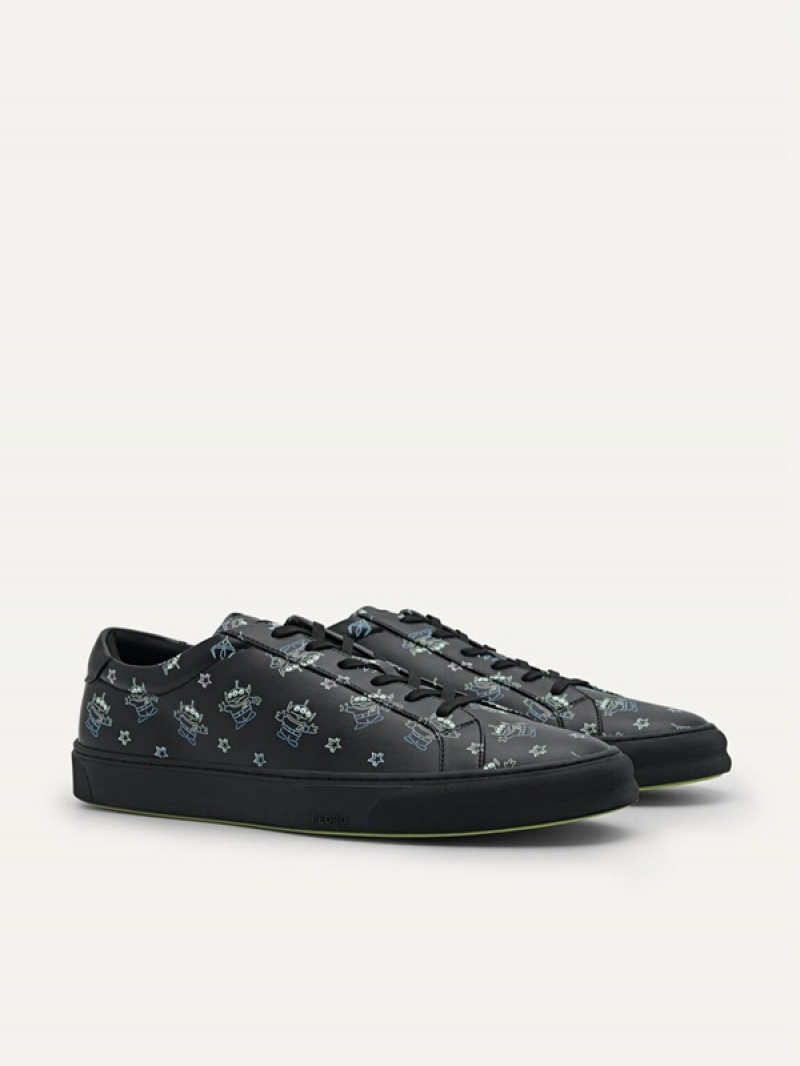 Black Men's Pedro Disney Ridge Court Sneakers | ZWHPUE-602