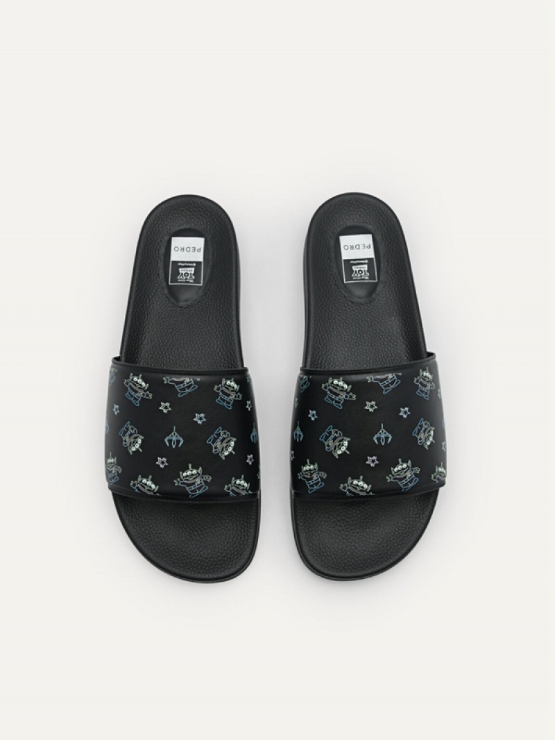 Black Men's Pedro Disney Slides | ICXPMH-598