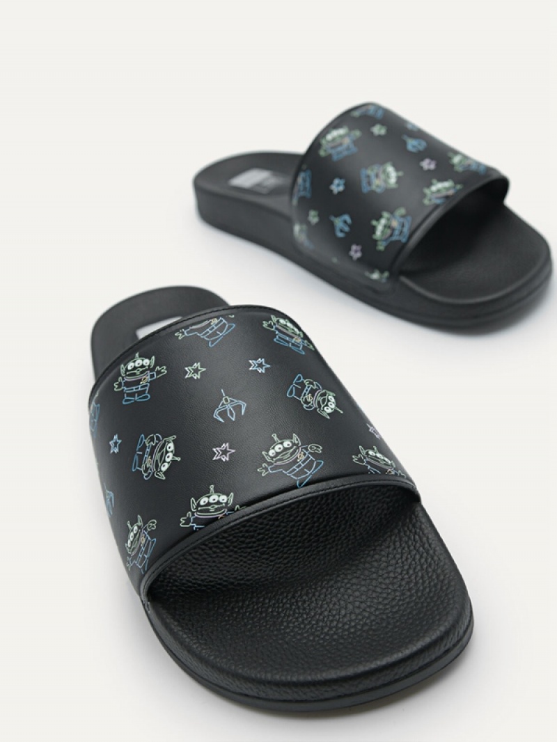 Black Men's Pedro Disney Slides | ICXPMH-598