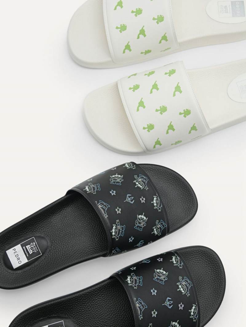 Black Men's Pedro Disney Slides | ICXPMH-598