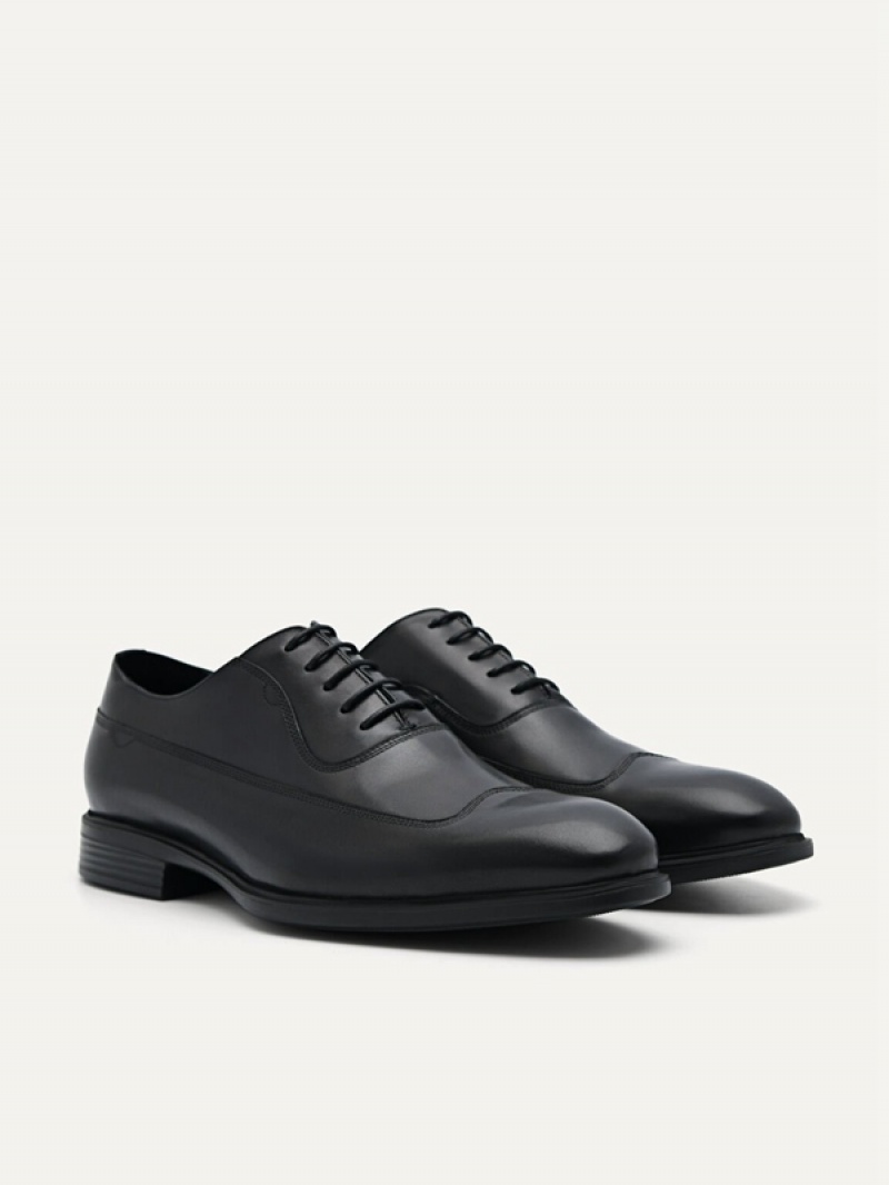 Black Men's Pedro Dylan Leather Oxford Shoes | TOXHKG-481