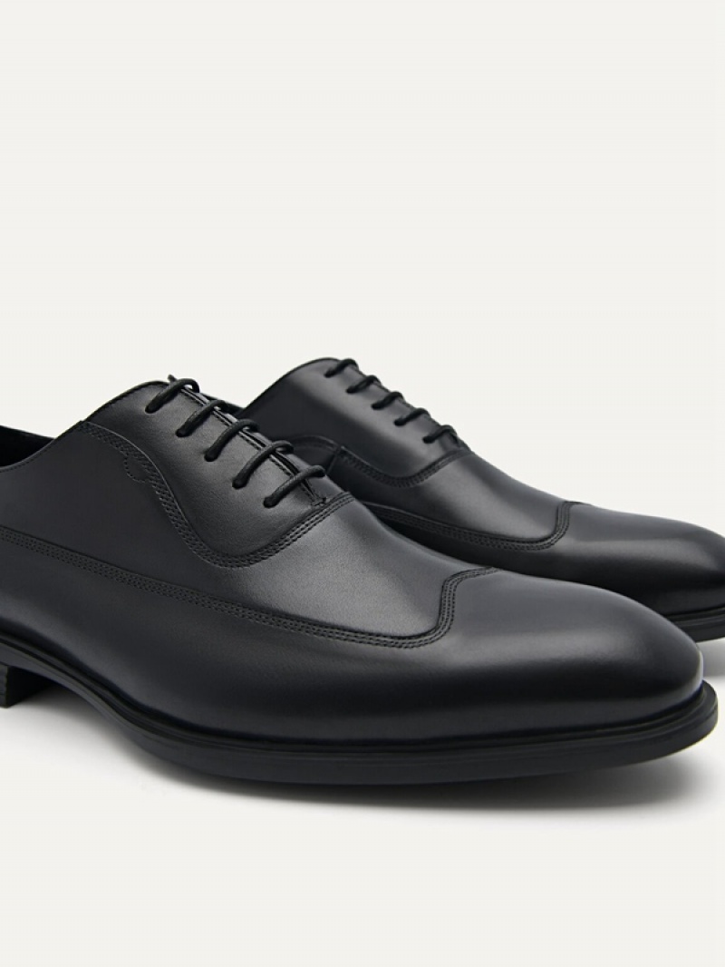 Black Men's Pedro Dylan Leather Oxford Shoes | TOXHKG-481