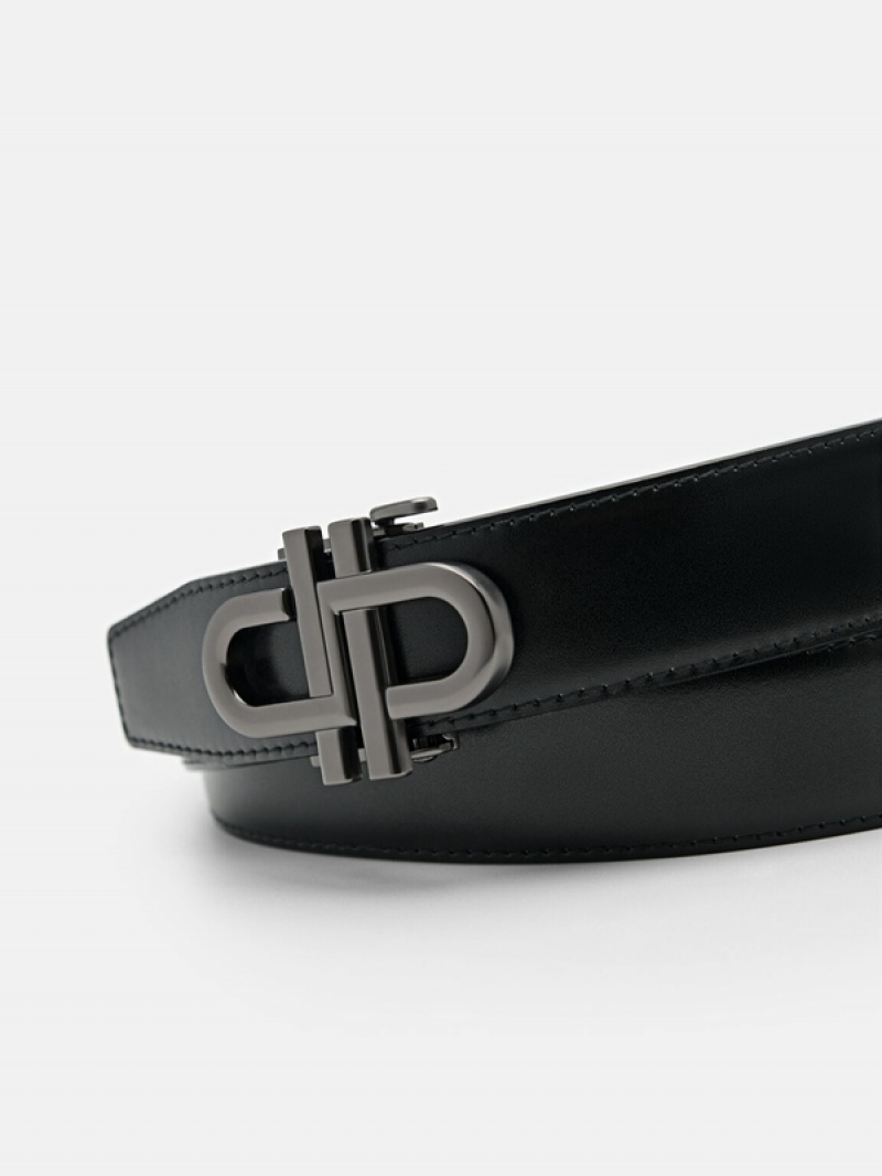 Black Men's Pedro Embossed Automatic Belt | GSBLYA-674