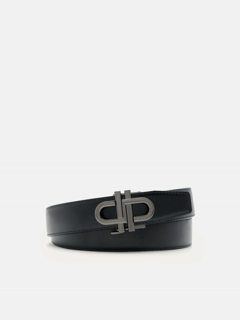 Black Men\'s Pedro Embossed Automatic Belt | GSBLYA-674