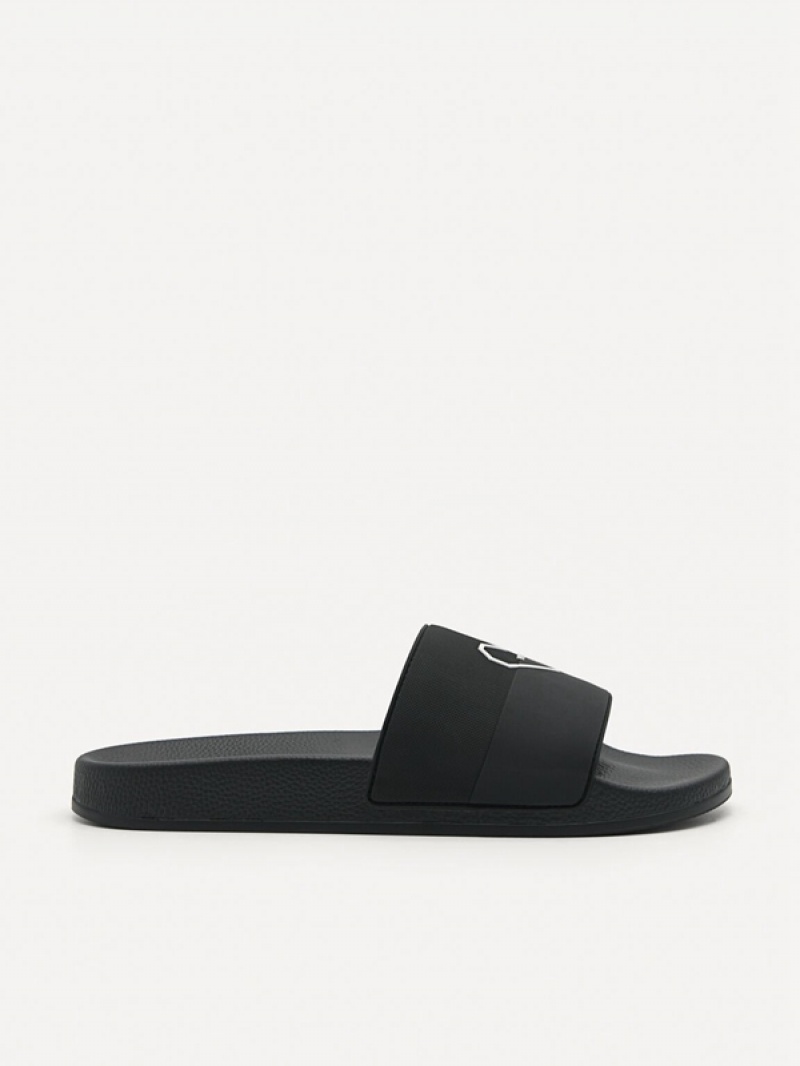 Black Men\'s Pedro Eterna Slides | KHTZGY-754