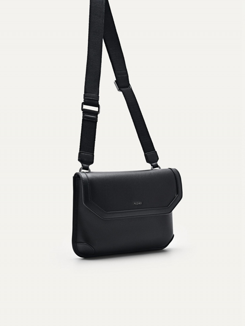 Black Men's Pedro Ferry Sling Bag | DETAJR-634