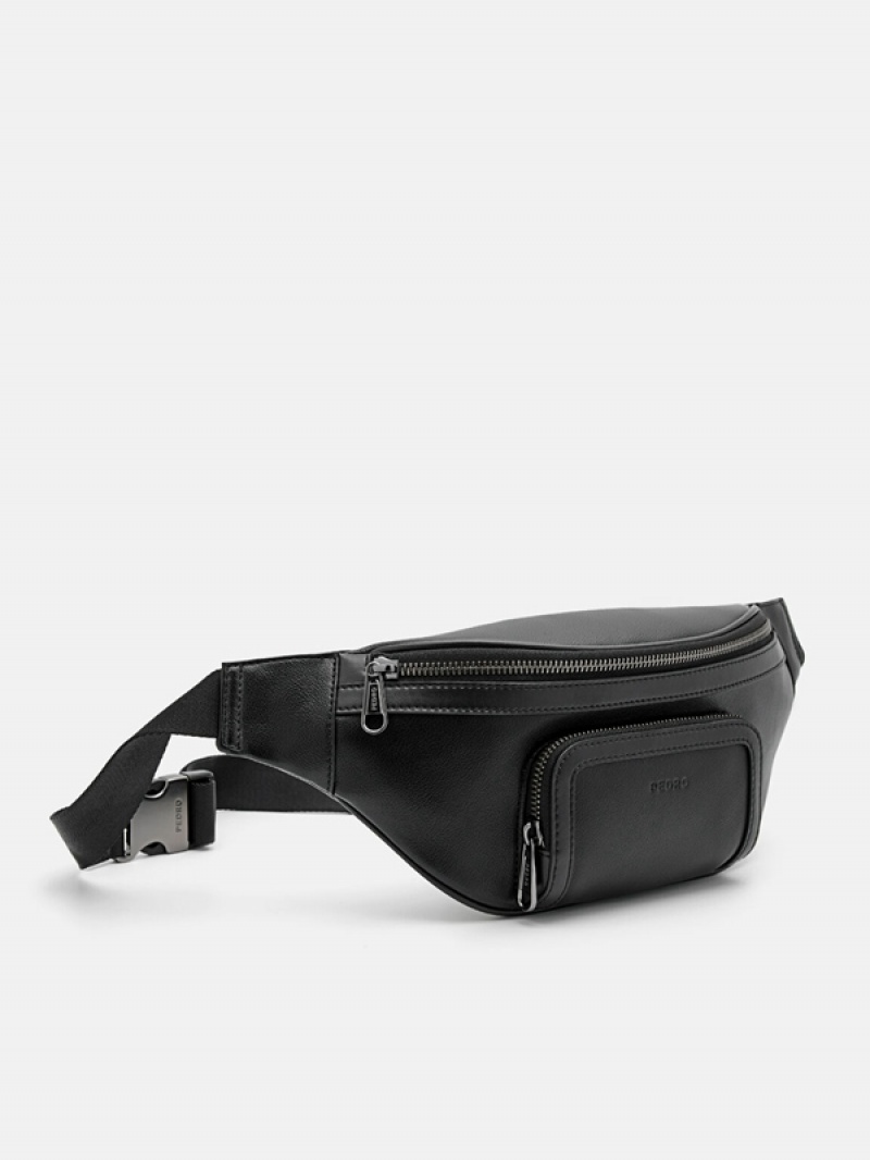 Black Men's Pedro Fred Crossbody Bag | LZVEUS-401