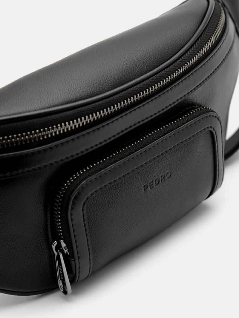 Black Men's Pedro Fred Crossbody Bag | LZVEUS-401