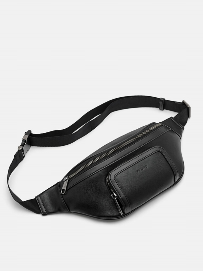 Black Men's Pedro Fred Crossbody Bag | LZVEUS-401