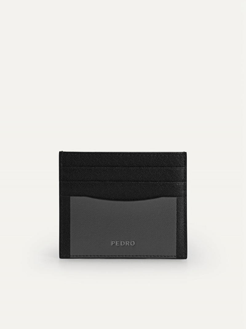 Black Men\'s Pedro Full-Grain Leather Card Holder | AHONKL-693