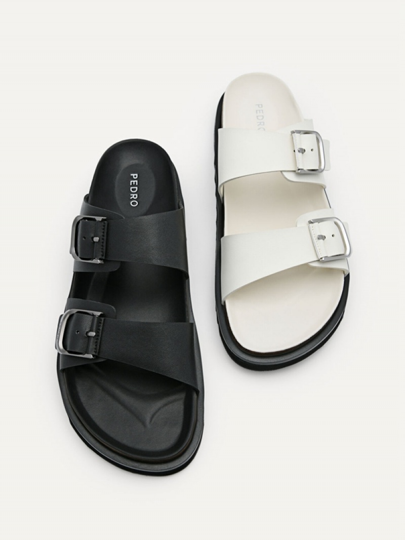 Black Men's Pedro Helix Slides | ALOTBY-468