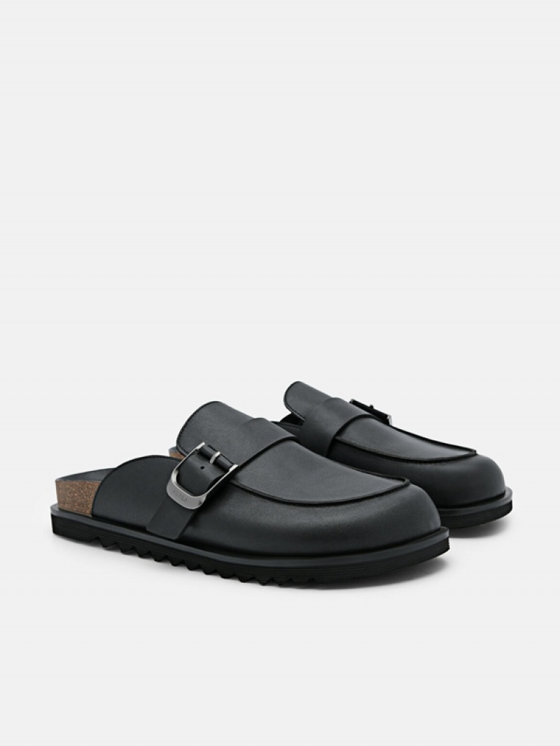 Black Men's Pedro Helix Slip-On Sandals | PAIQWC-326