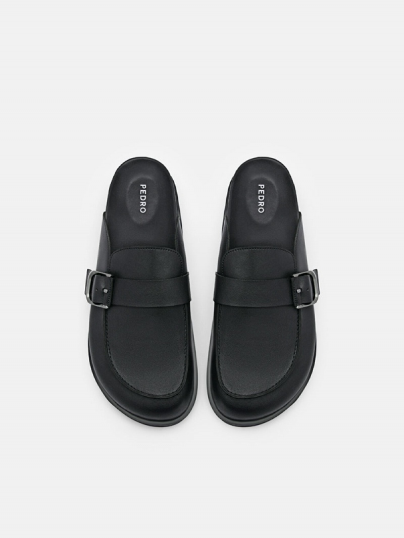 Black Men's Pedro Helix Slip-On Sandals | PAIQWC-326