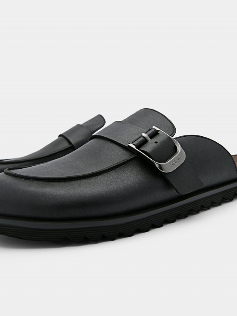 Black Men's Pedro Helix Slip-On Sandals | PAIQWC-326