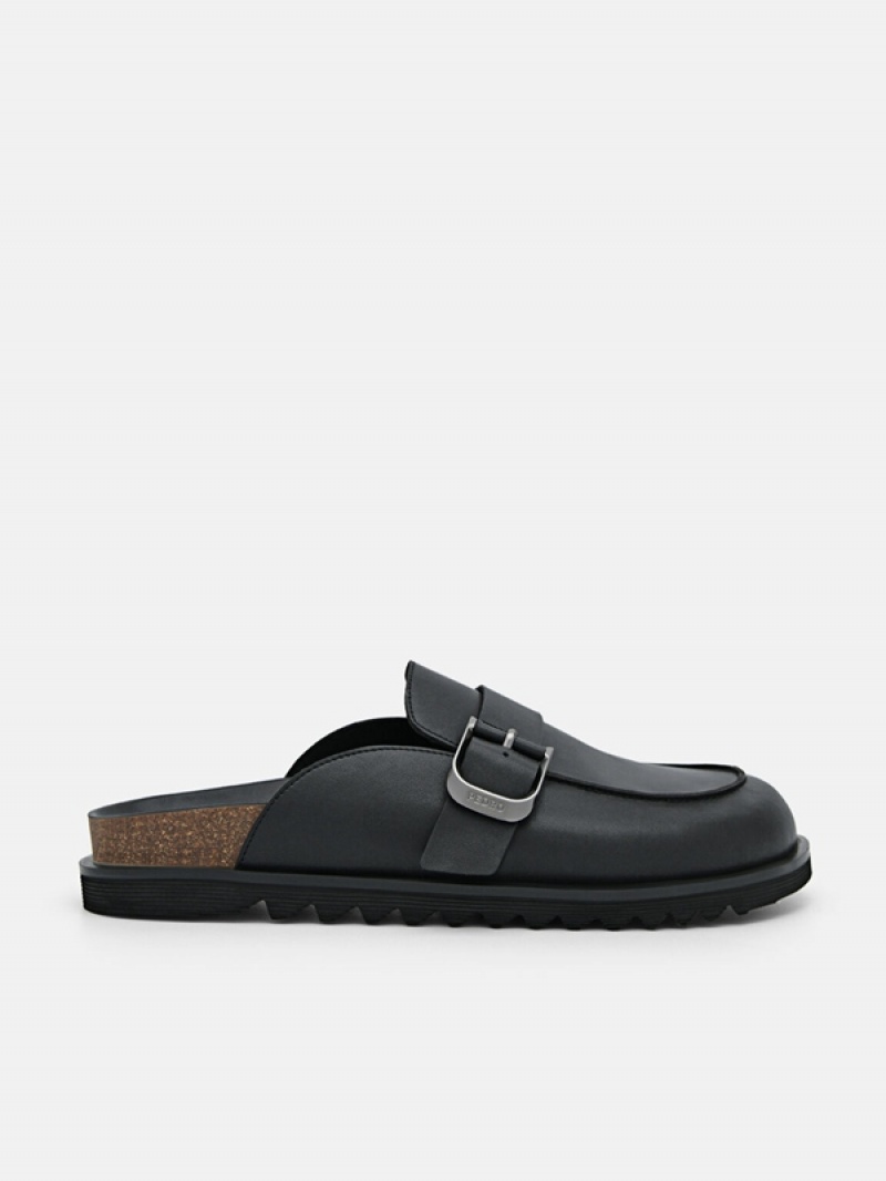 Black Men\'s Pedro Helix Slip-On Sandals | PAIQWC-326