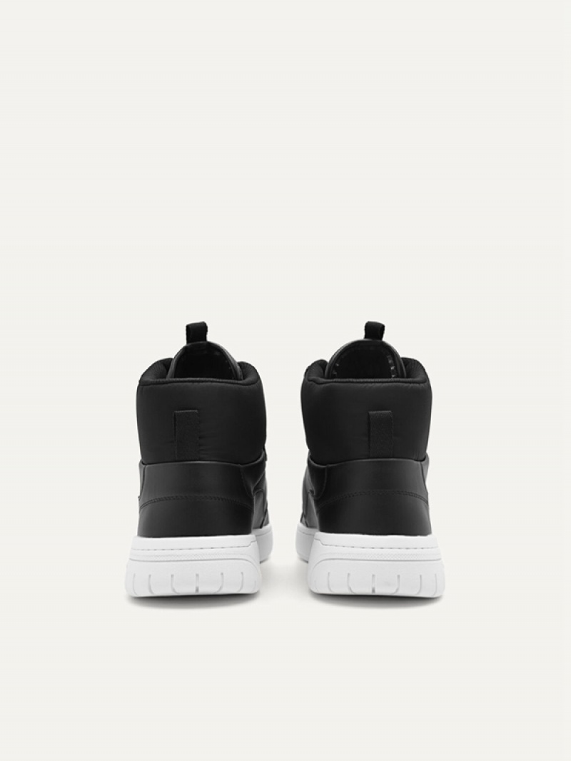 Black Men's Pedro High Top Court Sneakers | YRZQEO-073